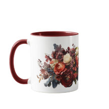 Donkere Stemming Bloemen Burgundy Maroon Koraal Wi