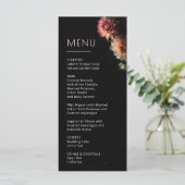 Donkere Stemming Bloemen Chrysanthemum Bruiloft Menu (Staand voorkant)