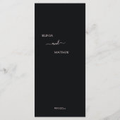Donkere Stemming Bloemen Chrysanthemum Bruiloft Menu (Achterkant)