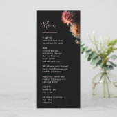 Donkere Stemming Bloemen Chrysanthemum Bruiloft Menu (Staand voorkant)