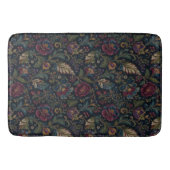 Donkere Stemming Bloemig Vintage Crewel Botanisch Badmat (Voorkant)