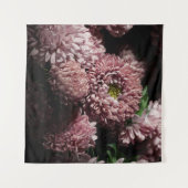 Donkere Stemming Botanicals: Roze Asters Wandkleed (Voorkant (horizontaal))