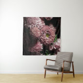 Donkere Stemming Botanicals: Roze Asters Wandkleed (In Situ (horizontaal))