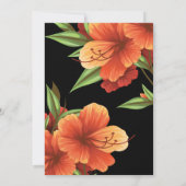 Donkere Stemming Elegante Oranje Bloemige Bruiloft Kaart (Achterkant)