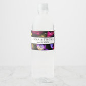 Donkere Stemming Herfst Bloemige Bruiloft Waterfles Etiket (Voorkant)