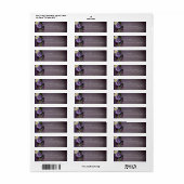 Donkere Stemming Paarse Lavendel Bloem Moderne Ter Etiket (Full Sheet)