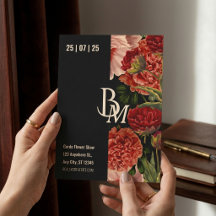 Donkere Stemming Vintage Botanische Monogram Trouw