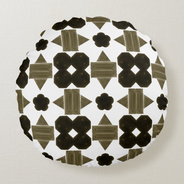 Donkere stenen Fancy vormen Rond Kussen (Voorkant)