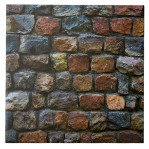 donkere stenen muur tegeltje