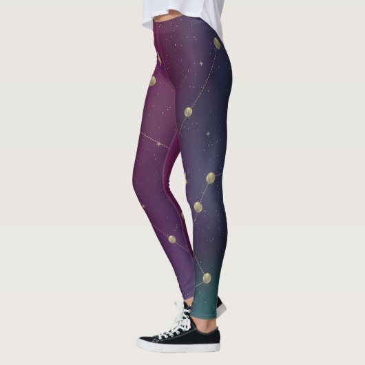 Donkere sterrenbeeld nep goud leggings (Links)