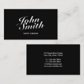 Donkere stijlvolle typografie Plastic chirurg Visitekaartje (Voorkant / Achterkant)