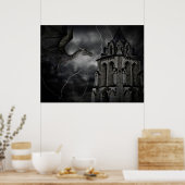 Donkere stormachineafdrukken in de nacht poster (Keuken)