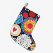 Donkere straling: helder cirkelvormig patroon kleine kerstsok (Voorkant (Hangend))