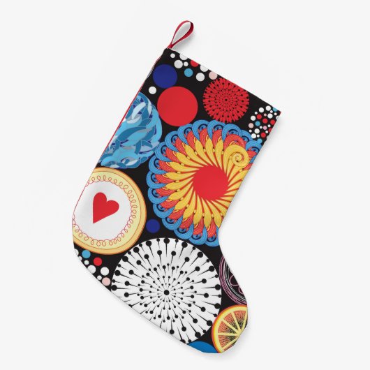 Donkere straling: helder cirkelvormig patroon kleine kerstsok (Voorkant (Hangend))