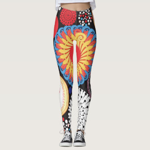 Donkere straling: helder cirkelvormig patroon leggings