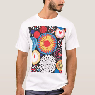 Donkere straling: helder cirkelvormig patroon t-shirt