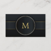 Donkere streep cirkel met gouden lijn visitekaartje (Voorkant)
