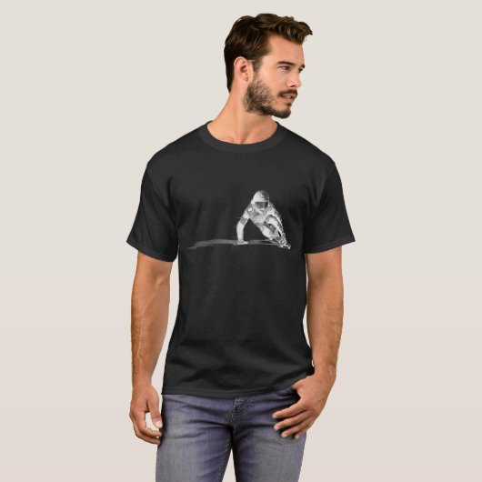 Donkere T-shirt met donkere tekening (Voorkant volledig)
