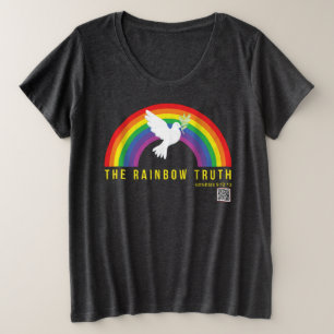 Donkere T-Shirt plus regenboog voor vrouwen met du