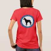 Donkere T-shirt voor de vrouw - ABMR Redcue Logo (Achterkant)