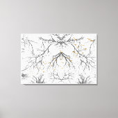 Donkere takken en bomen met gouden vogels canvas afdruk (Voorkant)