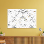 Donkere takken en bomen met gouden vogels canvas afdruk (Insitu (Woonkamer))