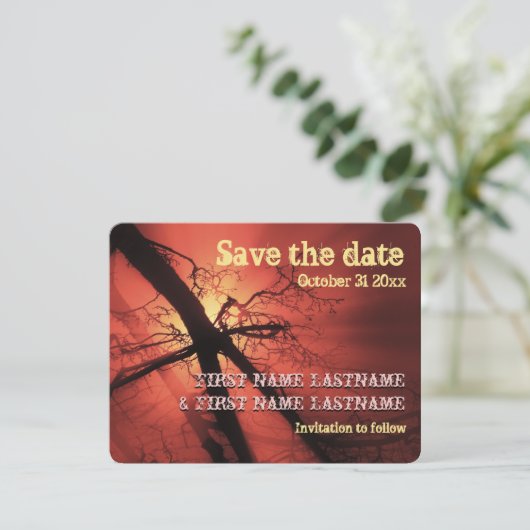 Donkere takken sparen de Datum Save The Date (Staand voorkant)