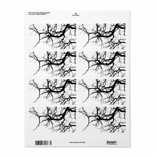 Donkere takken van de boom etiket (Full Sheet)
