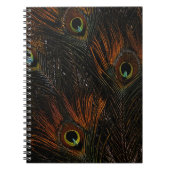 Donkere Tangerine Pauw Veren Notitieboek (Voorkant)