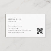 Donkere Taupe Monogram Logo QR-code Visitekaartje (Achterkant)