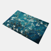 Donkere Teal Amandelbloesem deurmat van VanGogh (Schuin)