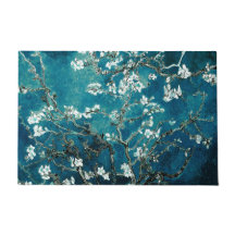 Donkere Teal Amandelbloesem deurmat van VanGogh