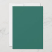 Donkere Teal Bladrijke Bruiloft Kaart (Achterkant)