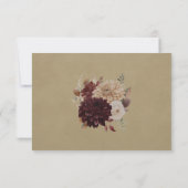 Donkere Teal Bloem Gothic RSVP Kaart (Achterkant)