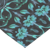 Donkere Teal Bloemrijke Noir Mandala Medium Tafelloper (Hoek)