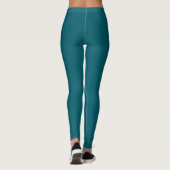 Donkere Teal Effen Kleur Leggings (Achterkant)