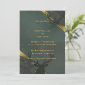 Donkere Teal Gouden Save the Date Kaart (Staand voorkant)