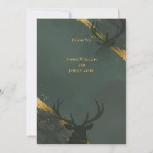 Donkere Teal Gouden Trouw Dank Je Kaart 