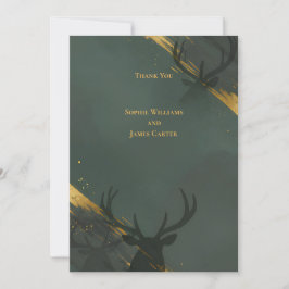 Donkere Teal Gouden Trouw Dank Je Kaart 