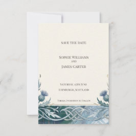 Donkere Teal-Keltische Save the Date Kaart