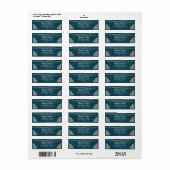 Donkere Teal Landelijke Elegantie Huwelijk Retoura Etiket (Full Sheet)