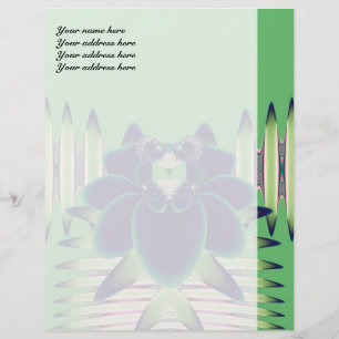 Donkere Teal Lotus Fractale Botanische Kunst Custom Briefhoofd
