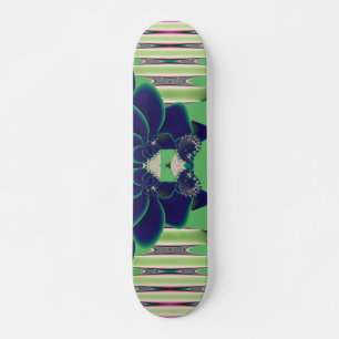 Donkere Teal Lotus Fractale Botanische Kunst Persoonlijk Skateboard