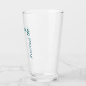 Donkere Teal Moderne Typografie Trouwen Glas (Links)