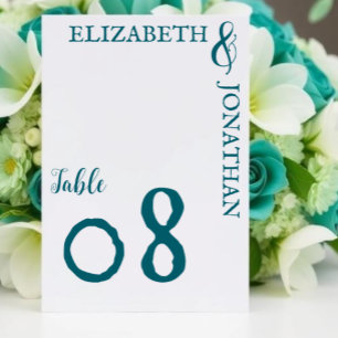 Donkere Teal Moderne Typografie Trouwen Kaart