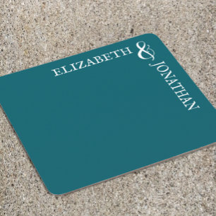 Donkere Teal Moderne Typografie Trouwen Kartonnen Onderzetters