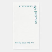 Donkere Teal Moderne Typografie Trouwen Servet (Voorkant)