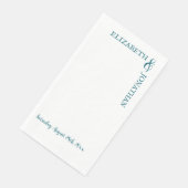 Donkere Teal Moderne Typografie Trouwen Servet (Hoek)