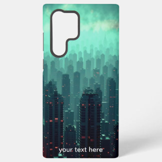 Donkere Teal Nacht New York City Silhouet Samsung Galaxy Hoesje