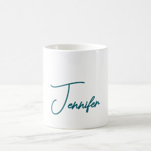 Donkere Teal Trend Modern Minimalistisch Handgesch Koffiemok